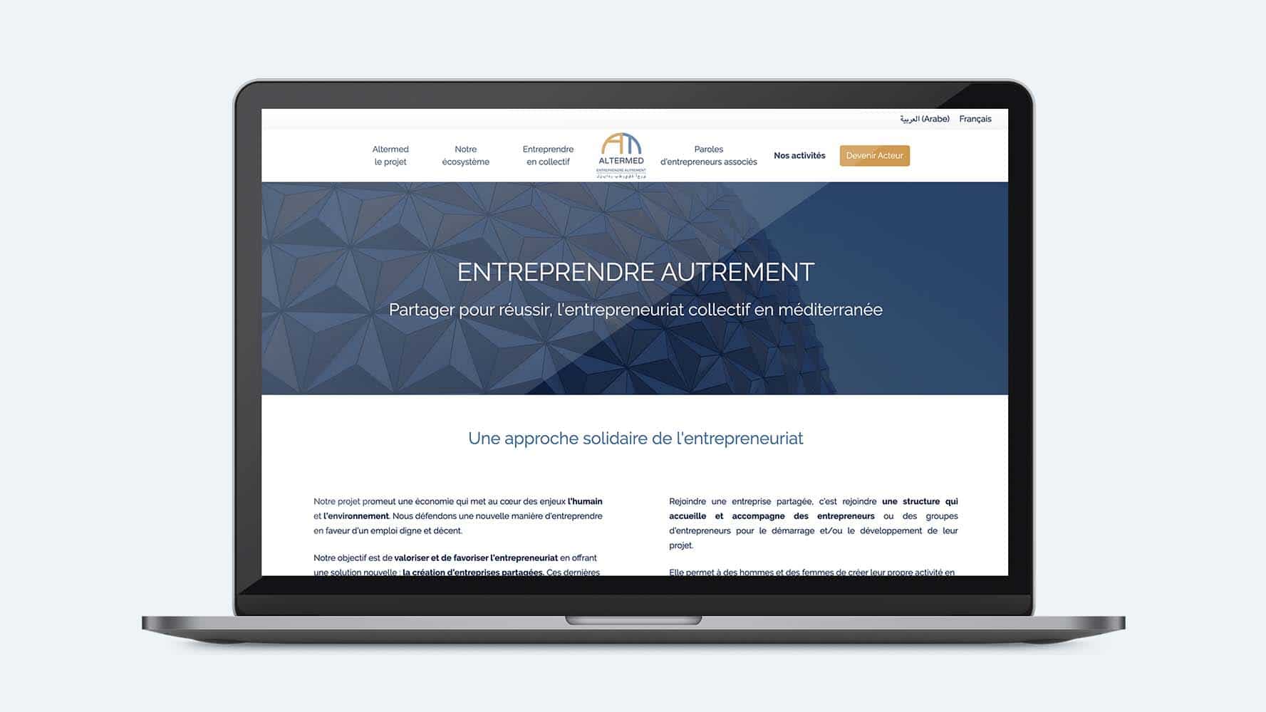 Site web Altermed, designé et développé par JLF Agency